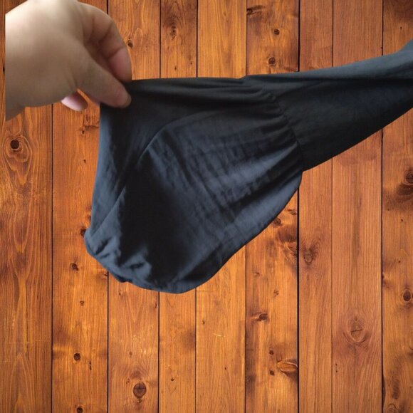 Maurices Women's Small Dark Gray V-Neck Long Balloon Sleeve Blouse Pullover - Picture 5 of 6